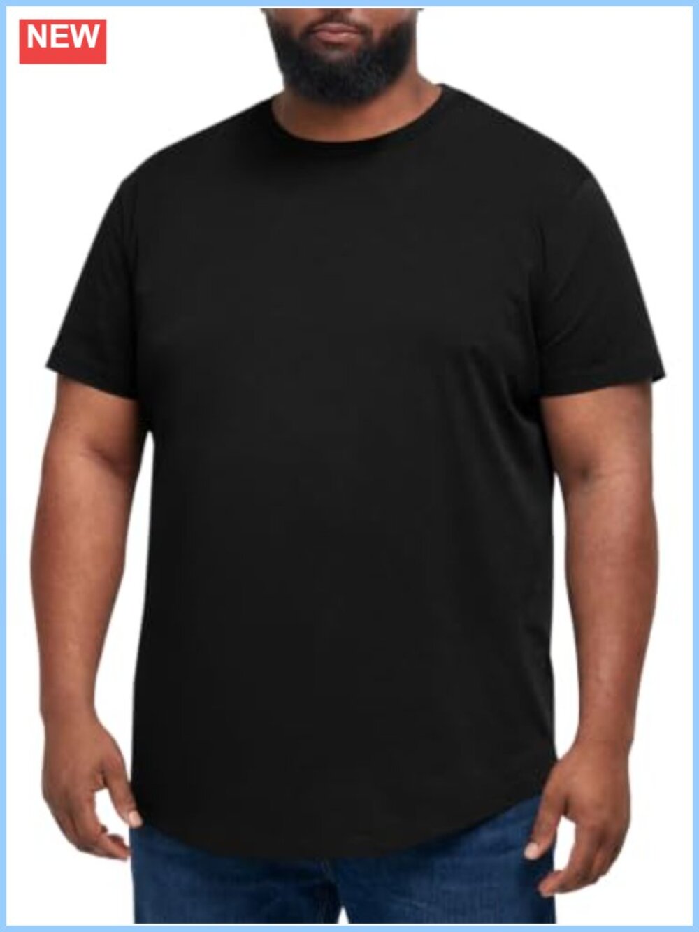 Men's Big & Tall Short Sleeve Crew Neck Hip Hop Longline T-Shirt